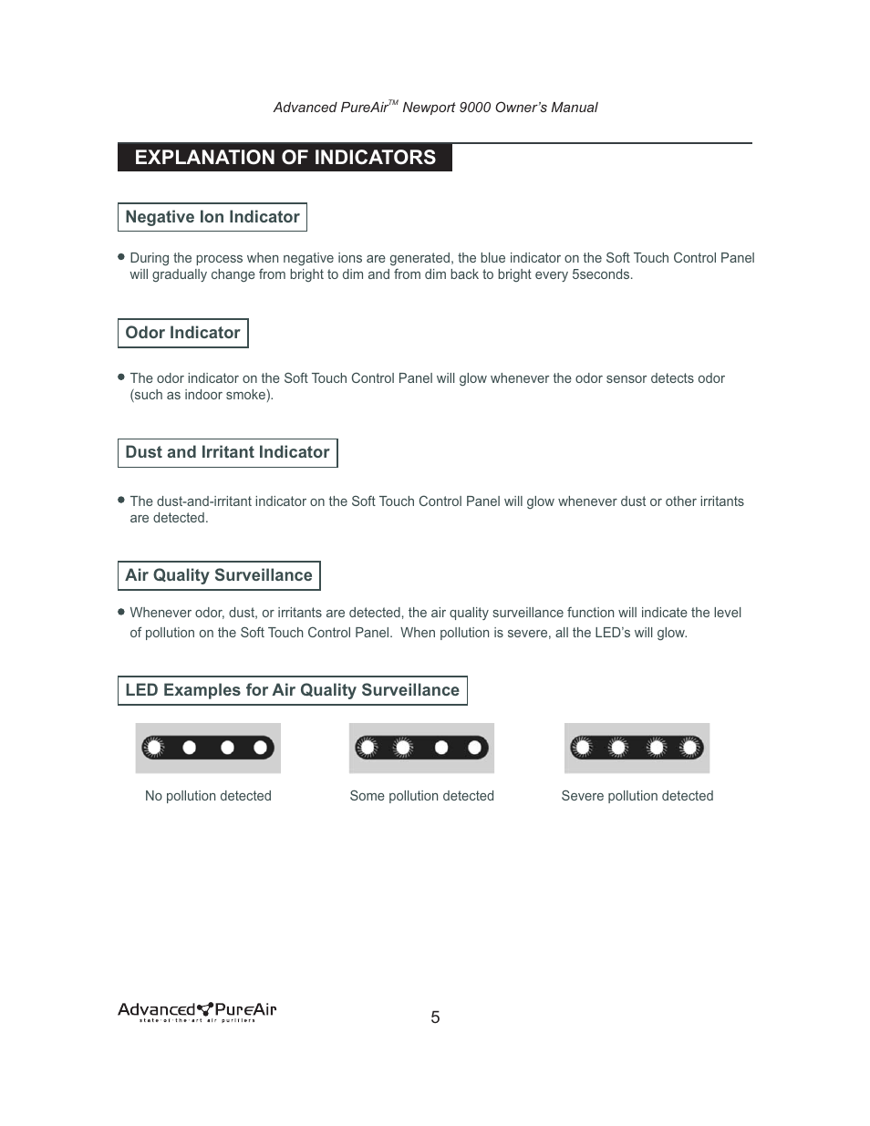 Explanation of indicators | Nlynx NEWPORT 9000 User Manual | Page 6 / 16