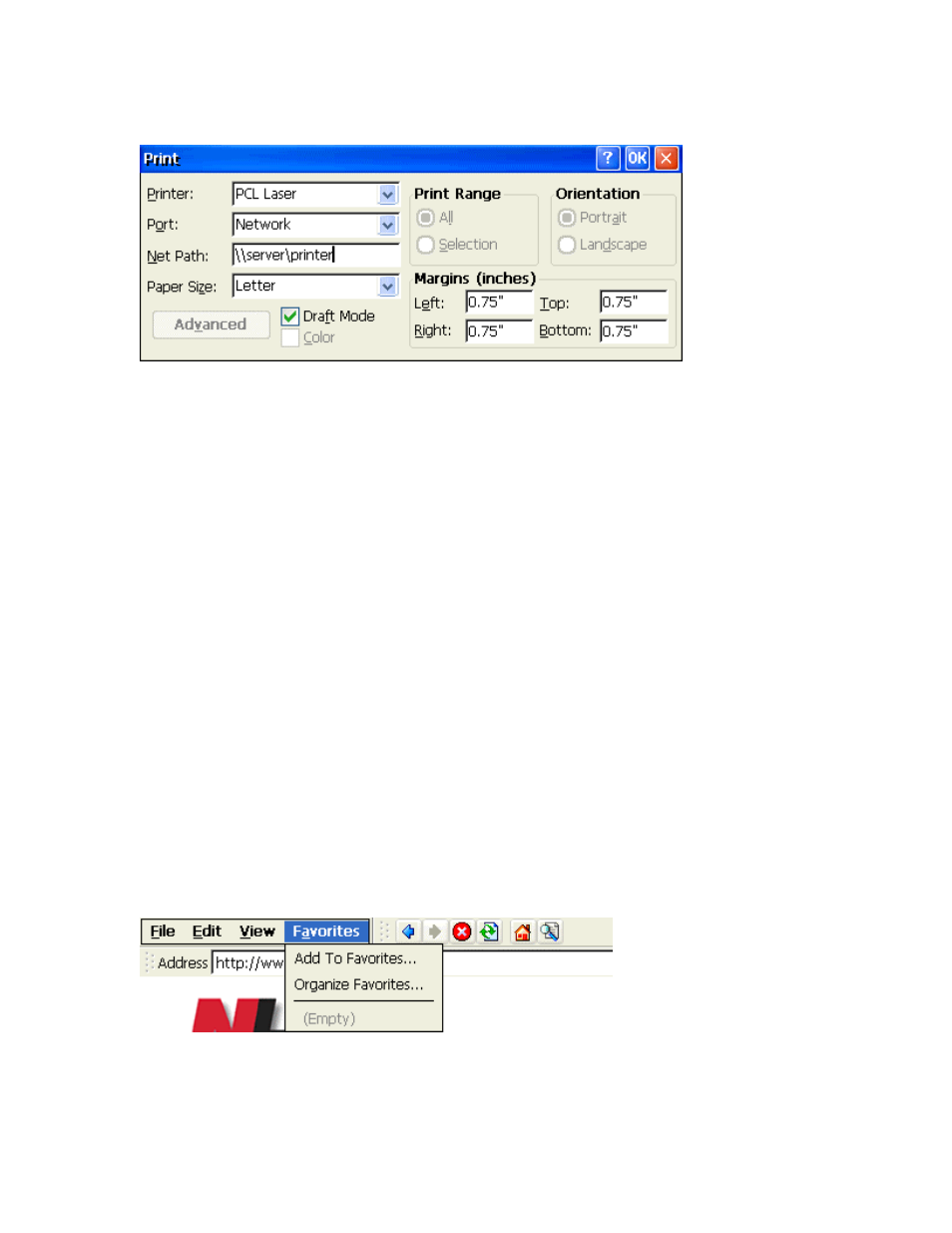 Favorites, Favorites menu, Add to favorites | Avorites | Nlynx MinIT6000 User Manual | Page 104 / 127