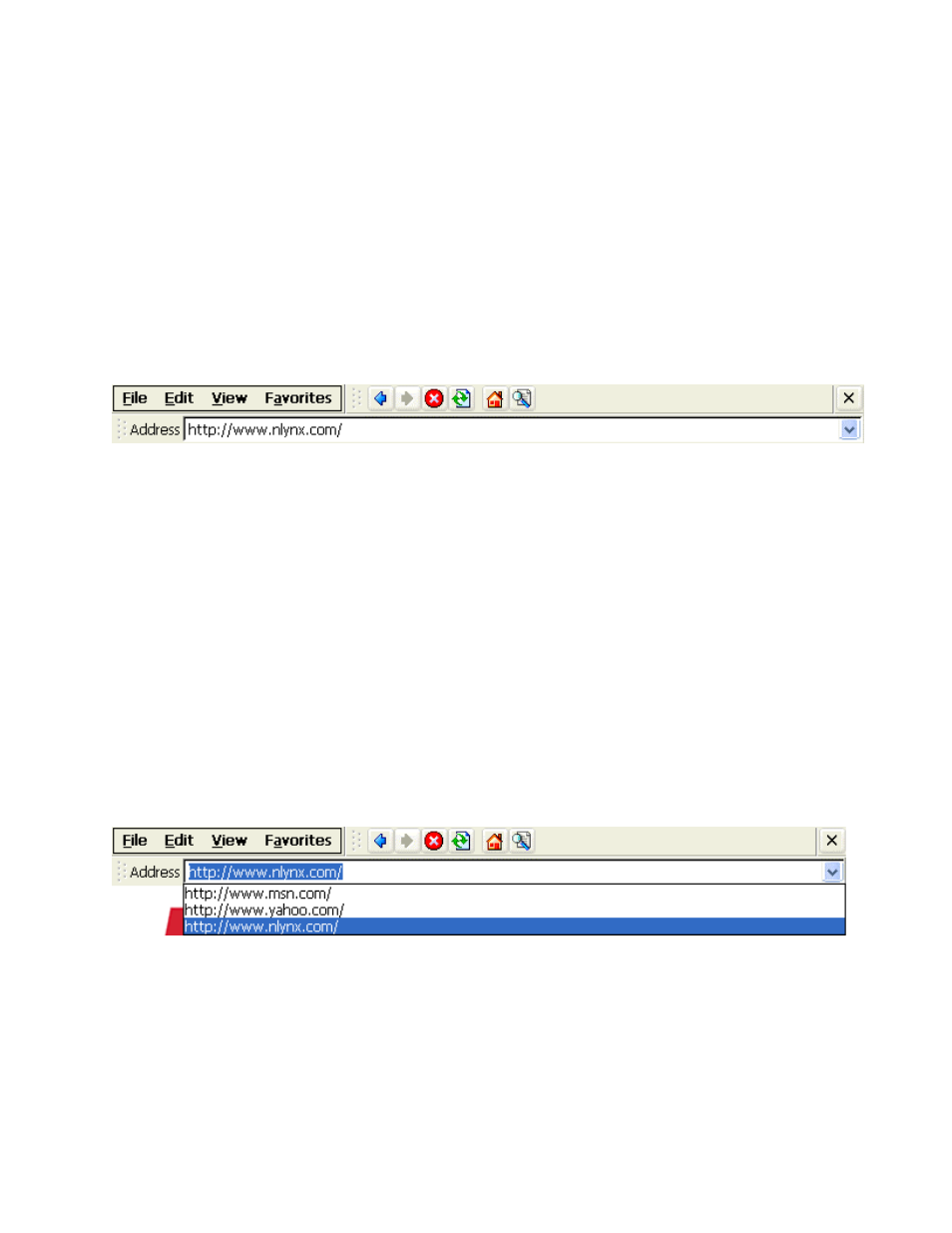 Navigating using the toolbar, Address bar, Avigating | Sing, Oolbar, Ddress | Nlynx MinIT6000 User Manual | Page 108 / 127
