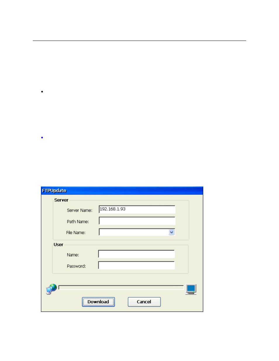 Upgrade utilities, Ftp firmware upgrade, Ftp update window | Ftp f, Irmware, Pgrade | Nlynx MinIT6000 User Manual | Page 114 / 127