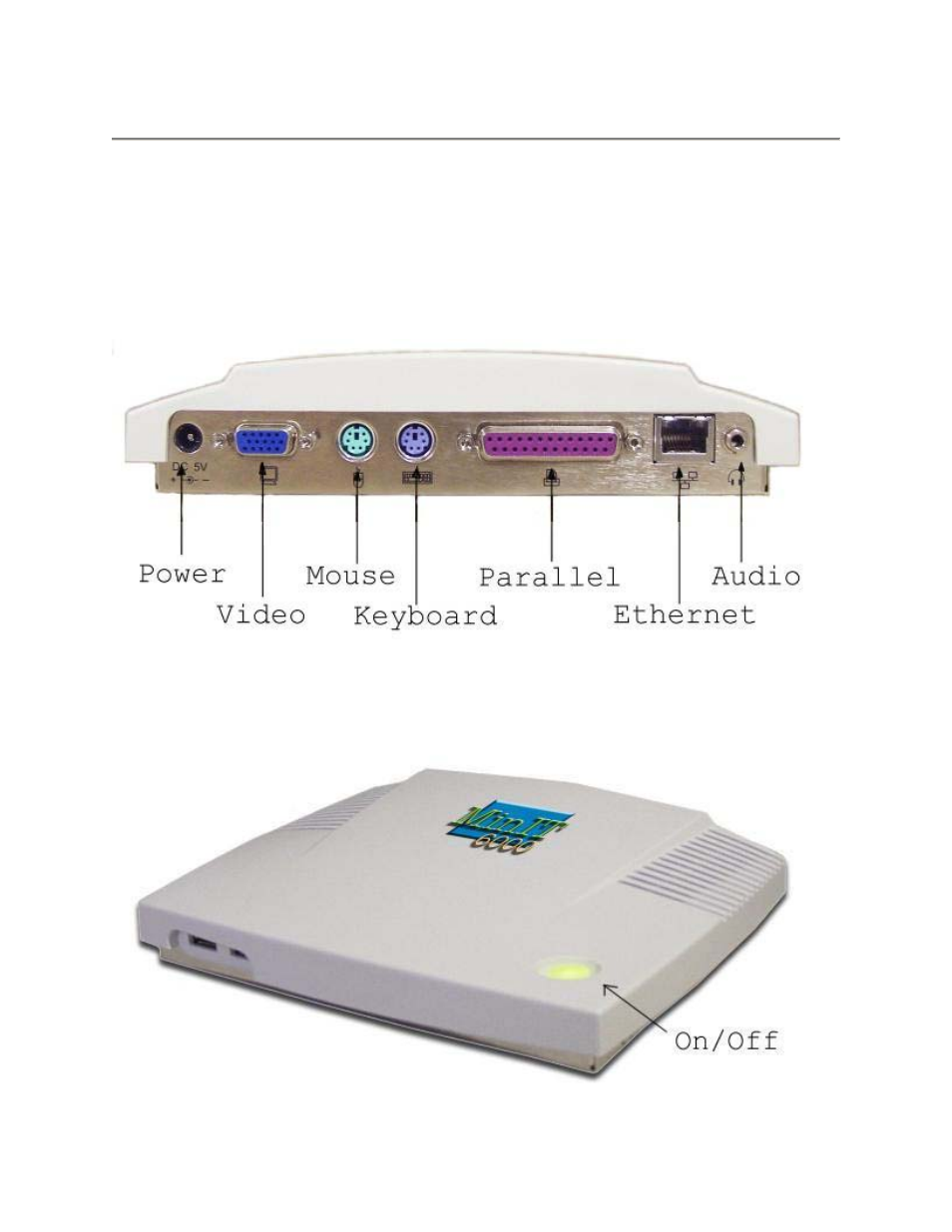 Terminal installation, Minit 6000 thin client terminal, Terminal rear panel connectors | Terminal front, It 6000 t, Lient, Erminal | Nlynx MinIT6000 User Manual | Page 13 / 127