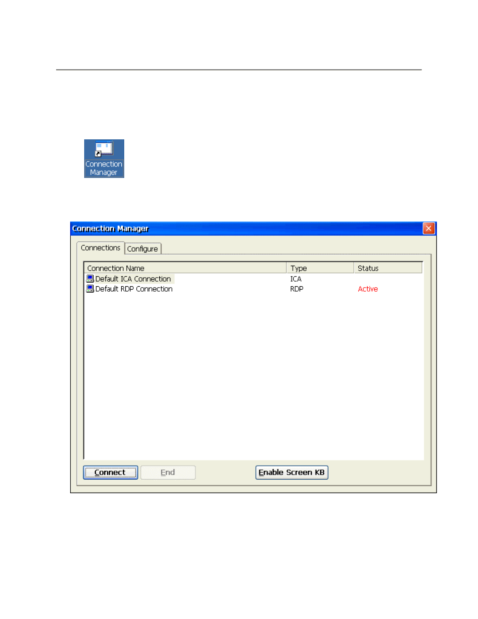Connection management, Connections management, Connection manager desktop icon | Onnections, Anagement | Nlynx MinIT6000 User Manual | Page 22 / 127