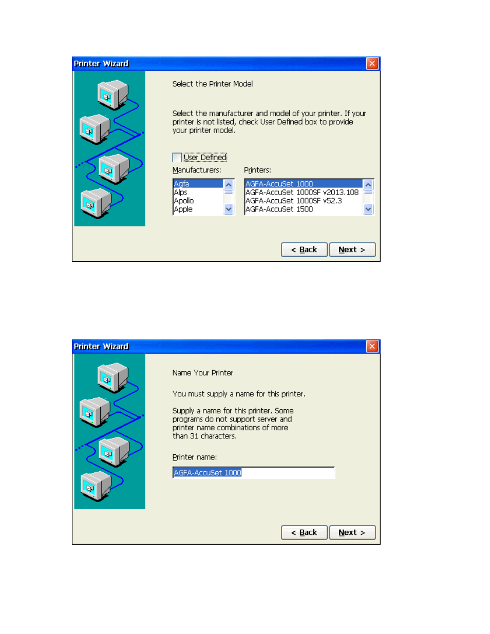 Step2: select the printer model, If your printer is on the list | Nlynx MinIT6000 User Manual | Page 64 / 127