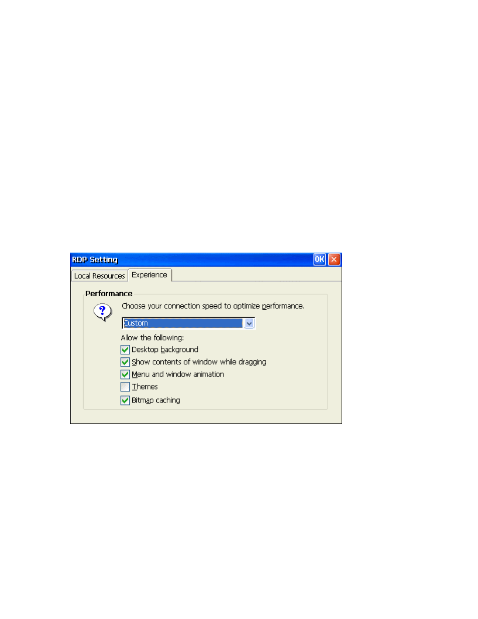 Remote computer sound, Local devices, Experience tab | Security | Nlynx MinIT6000 User Manual | Page 68 / 127