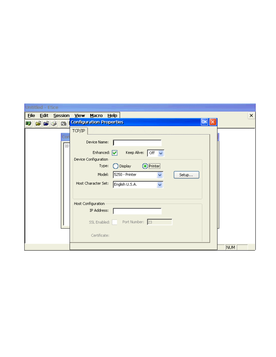 5250 printer session setup, 5250 p, Rinter | Ession, Etup | Nlynx MinIT6000 User Manual | Page 76 / 127