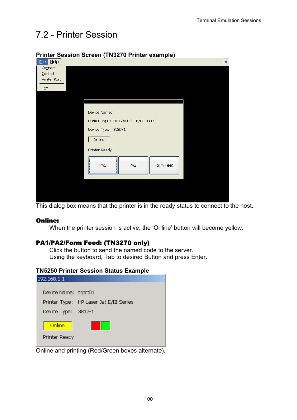 Printer session, 2 - printer session | Nlynx OMNITERM WBT 2.1.0E User Manual | Page 103 / 131