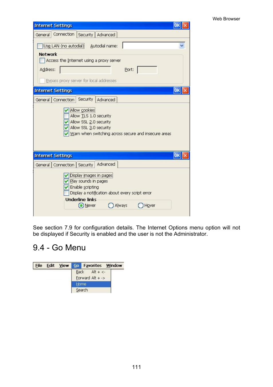 Go menu, 4 - go menu | Nlynx OMNITERM WBT 2.1.0E User Manual | Page 114 / 131
