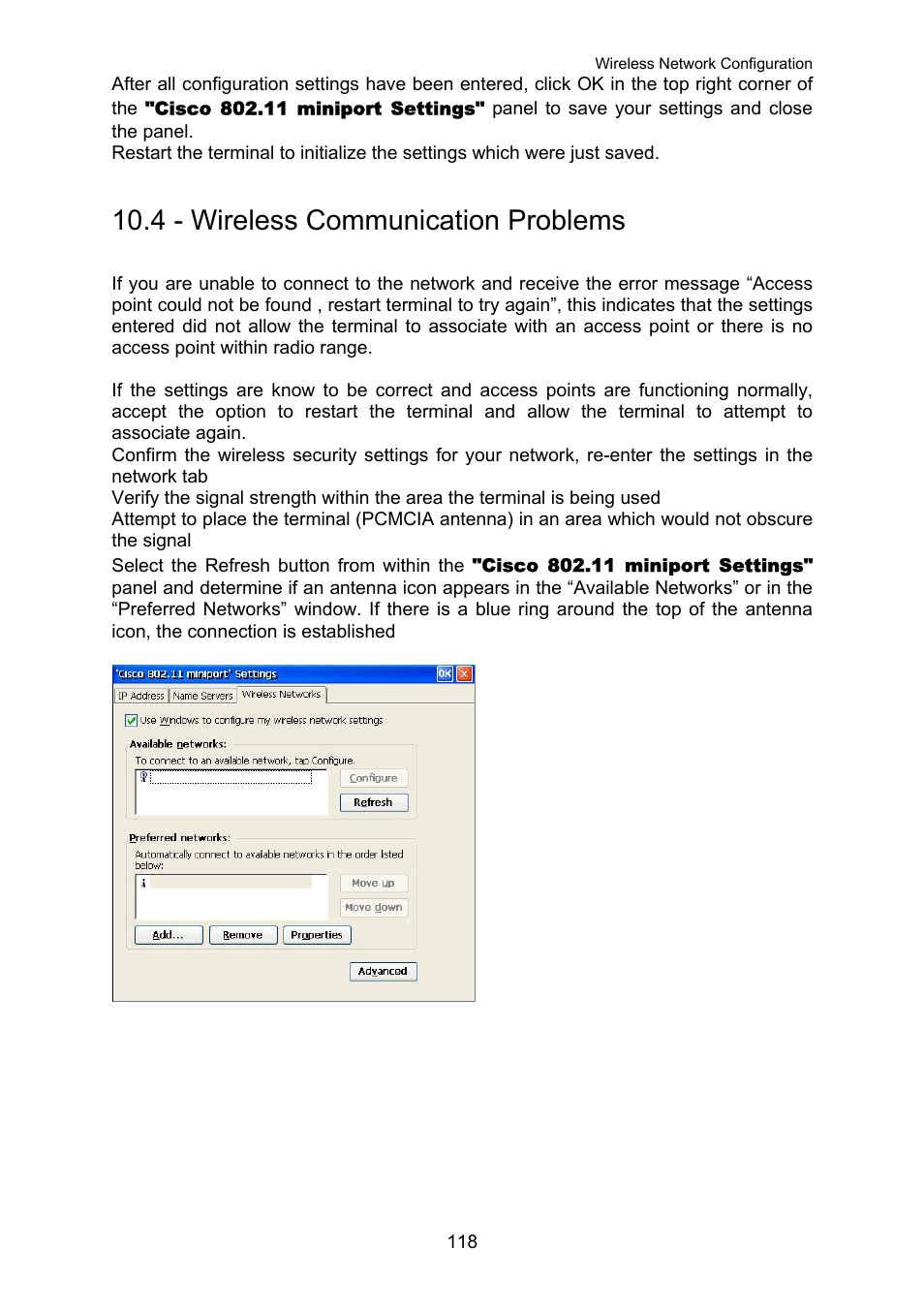Wireless communication problems, 4 - wireless communication problems | Nlynx OMNITERM WBT 2.1.0E User Manual | Page 121 / 131