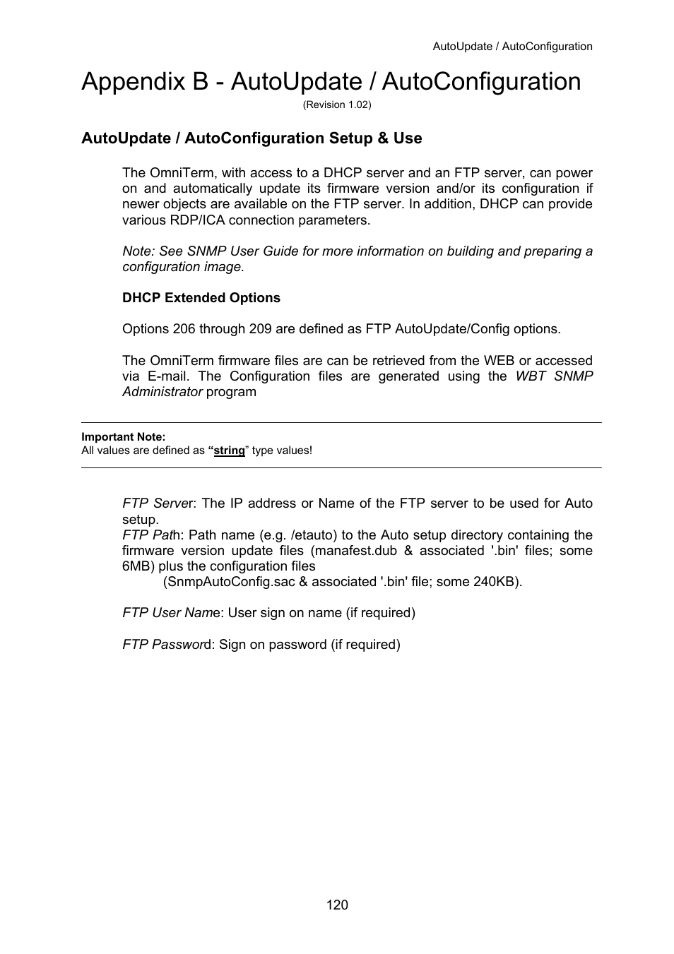 Autoupdate / autoconfiguration, Appendix b - autoupdate / autoconfiguration | Nlynx OMNITERM WBT 2.1.0E User Manual | Page 123 / 131