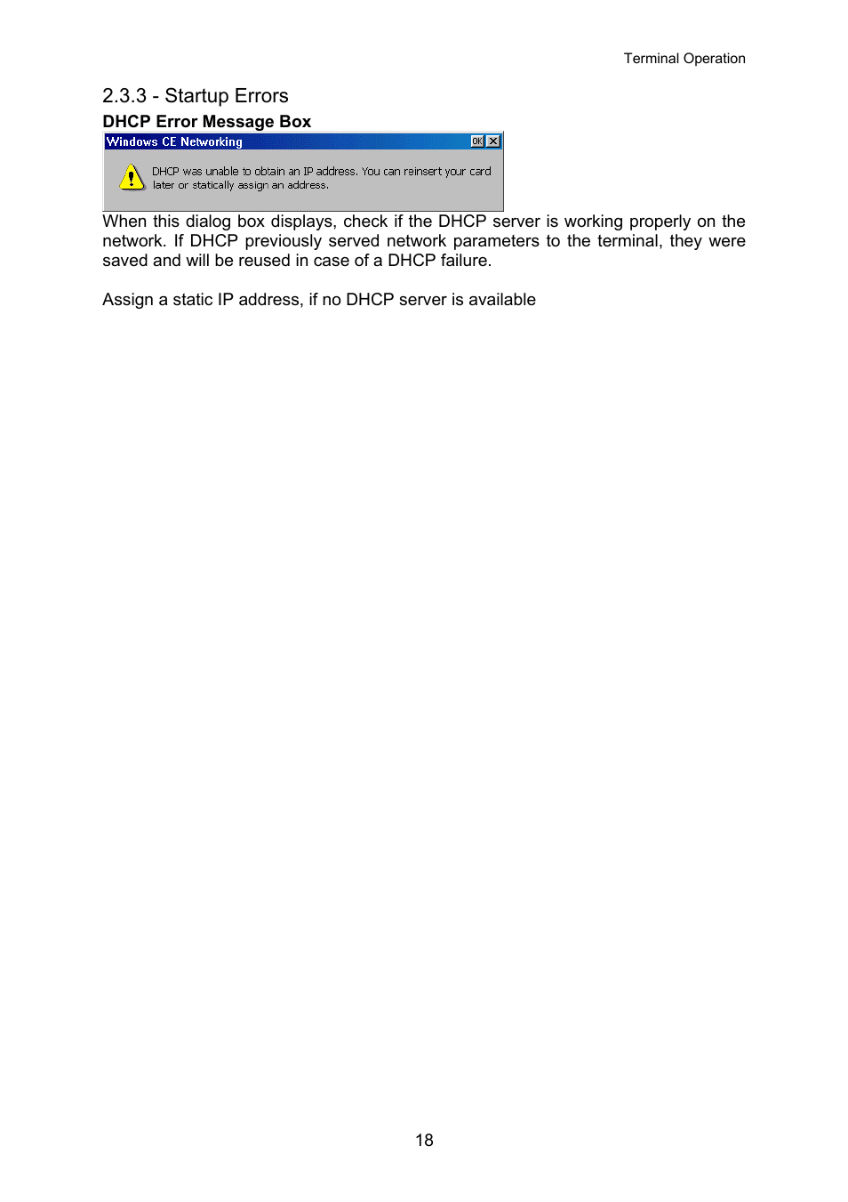 Startup errors, 3 - startup errors | Nlynx OMNITERM WBT 2.1.0E User Manual | Page 21 / 131
