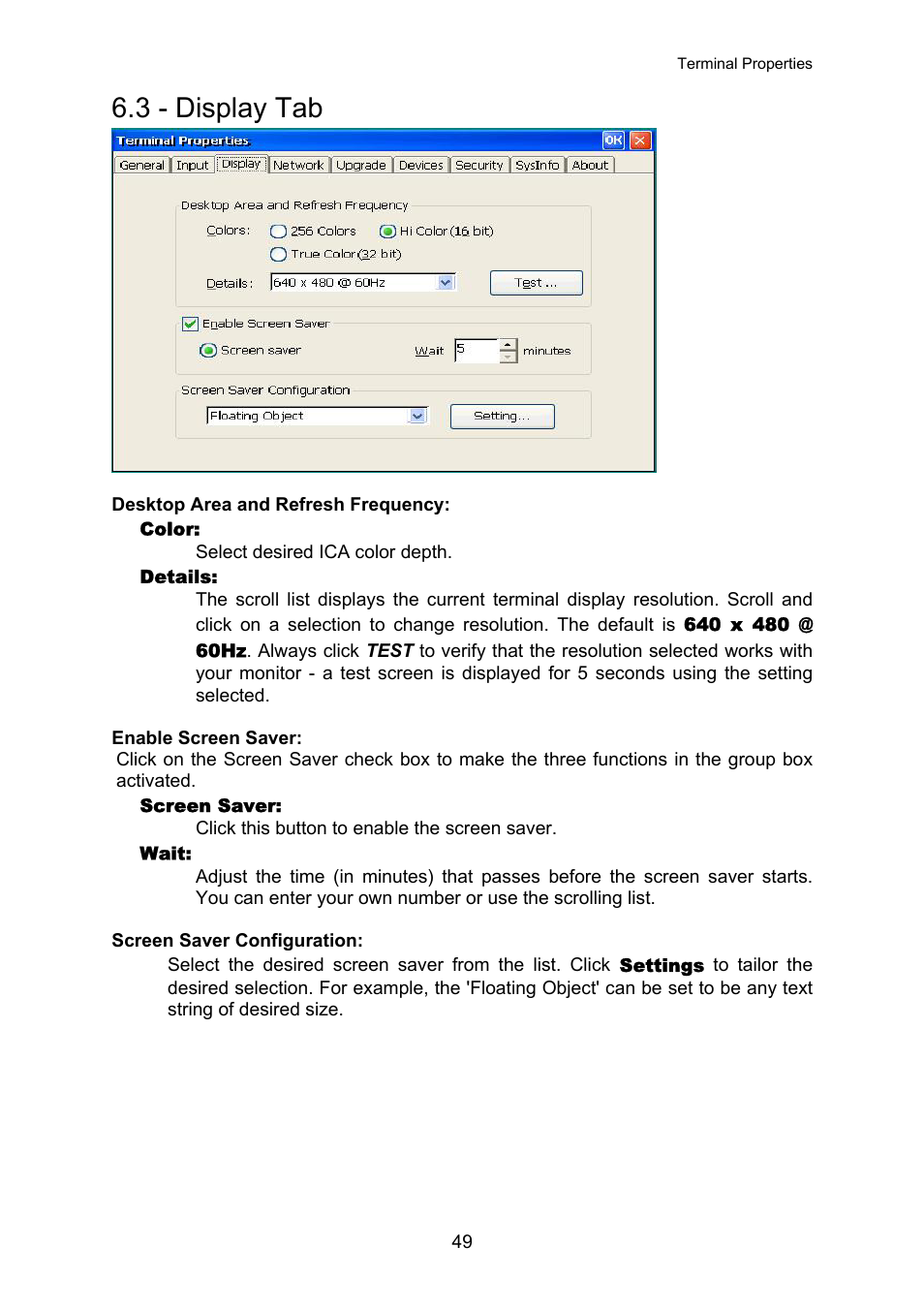 Display tab, 3 - display tab | Nlynx OMNITERM WBT 2.1.0E User Manual | Page 52 / 131