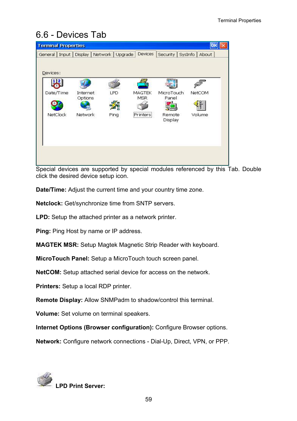 Devices tab, 6 - devices tab | Nlynx OMNITERM WBT 2.1.0E User Manual | Page 62 / 131