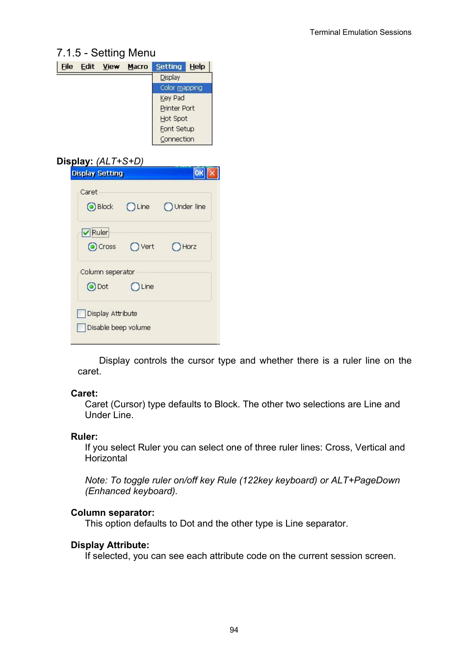Setting menu, 5 - setting menu | Nlynx OMNITERM WBT 2.1.0E User Manual | Page 97 / 131