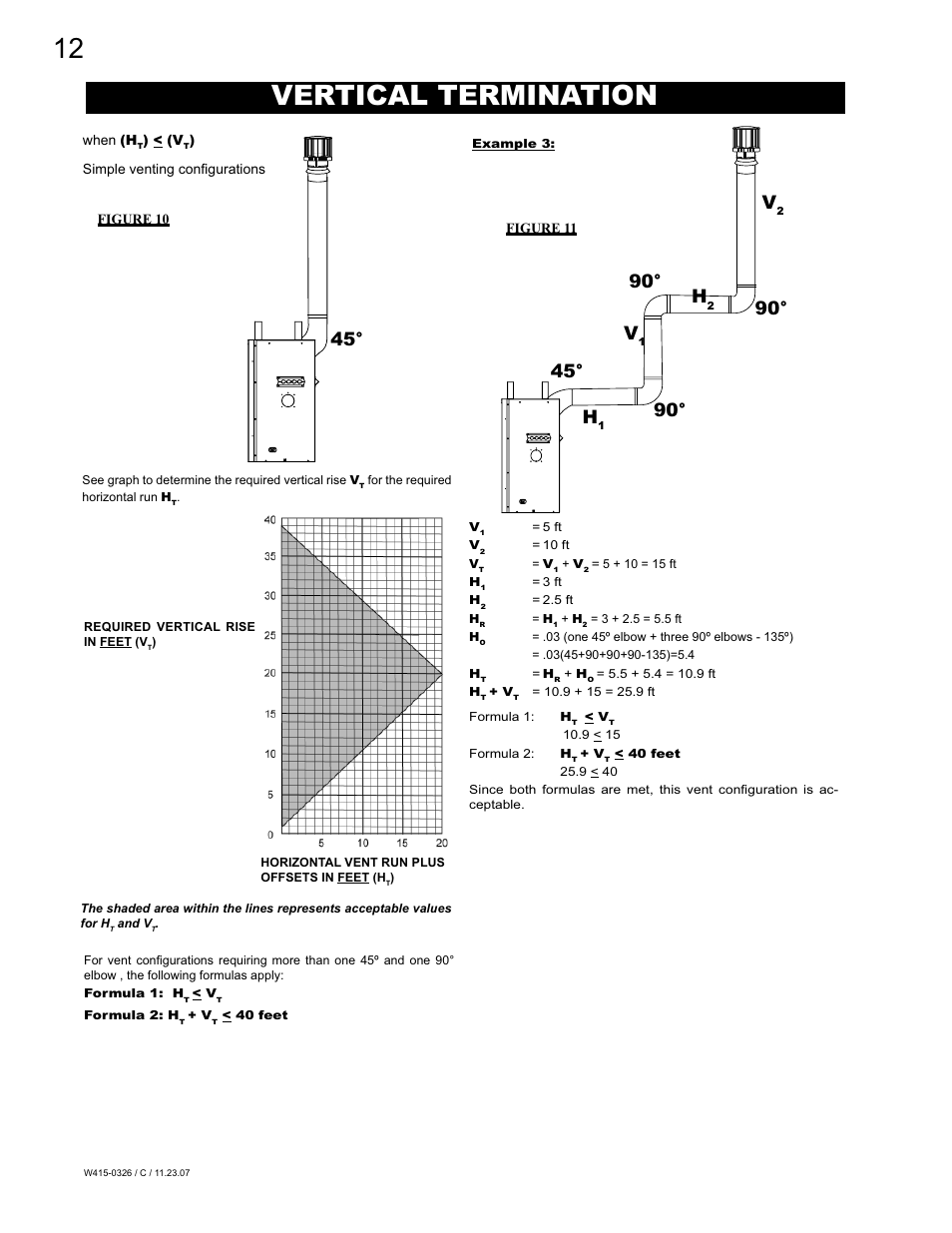 12 vertical termination, 90° v | Napoleon Fireplaces BGD48P User Manual | Page 12 / 28