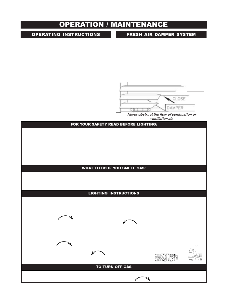 Operation / maintenance | Napoleon Fireplaces GI3016-N User Manual | Page 10 / 16