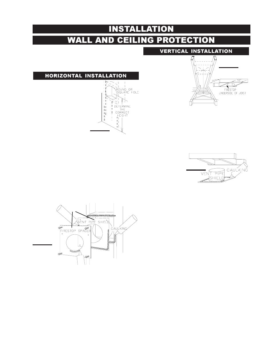 Installation wall and ceiling protection | Napoleon Fireplaces BGDV42P User Manual | Page 13 / 28