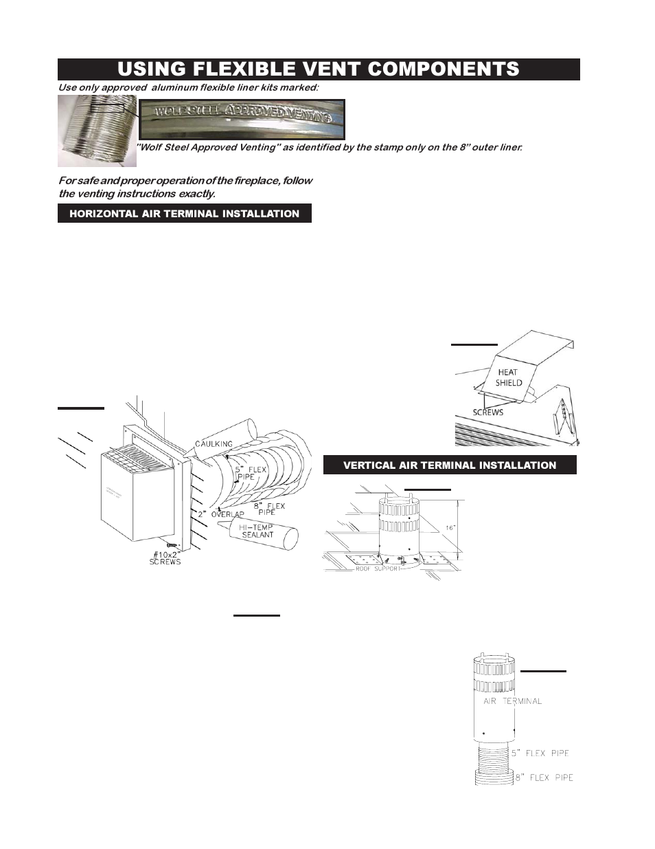 Using flexible vent components | Napoleon Fireplaces BGDV42P User Manual | Page 14 / 28