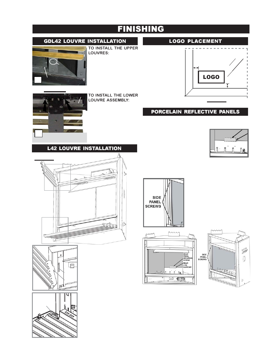 Finishing, Logo | Napoleon Fireplaces BGDV42P User Manual | Page 19 / 28