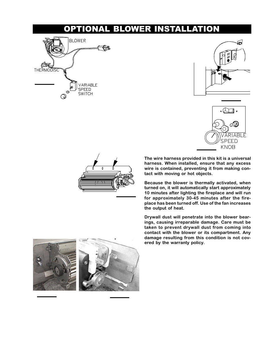 Optional blower installation | Napoleon Fireplaces BGDV42P User Manual | Page 21 / 28