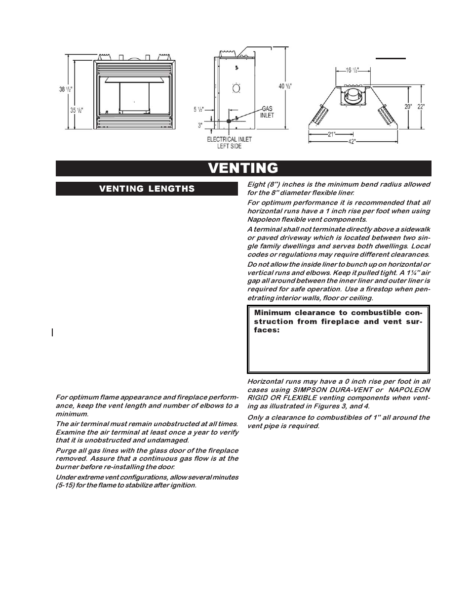 Venting | Napoleon Fireplaces BGDV42P User Manual | Page 5 / 28