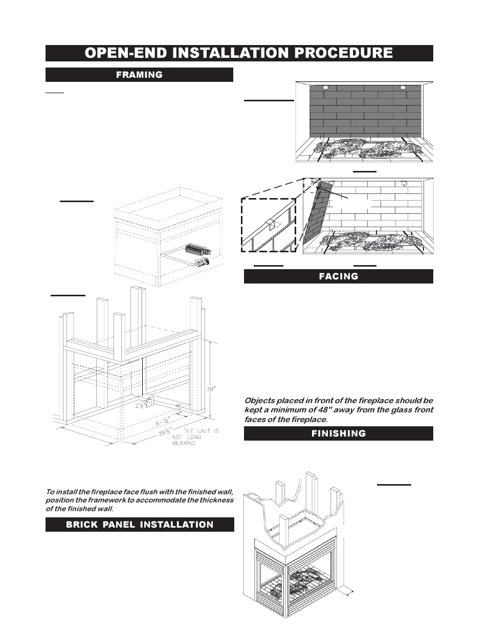 Open-end installation procedure | Napoleon Fireplaces GVF40P User Manual | Page 10 / 24