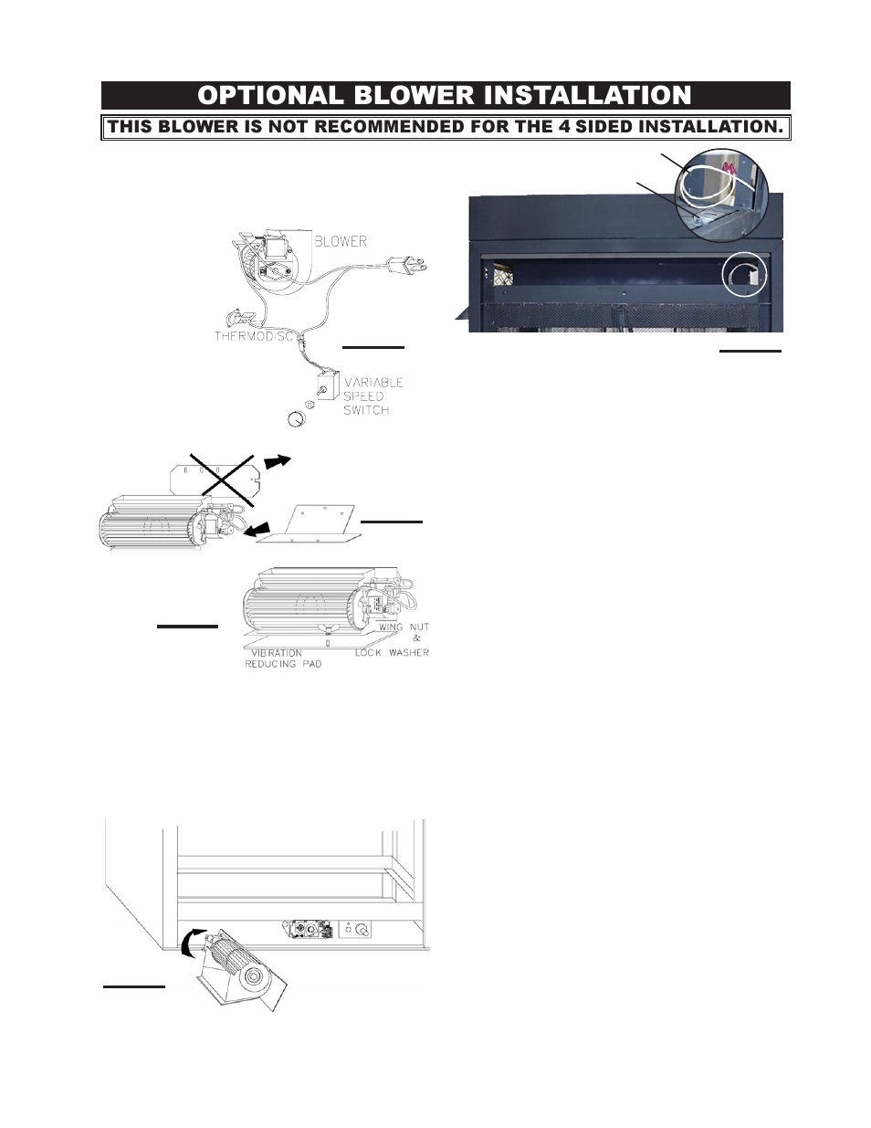 Optional blower installation | Napoleon Fireplaces GVF40P User Manual | Page 17 / 24