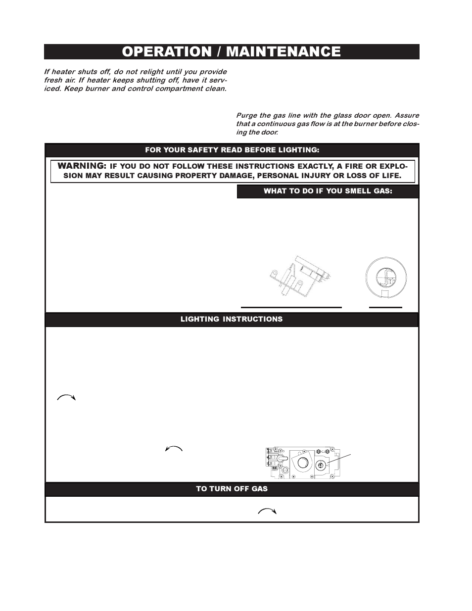 Operation / maintenance, Warning | Napoleon Fireplaces GVF40P User Manual | Page 18 / 24