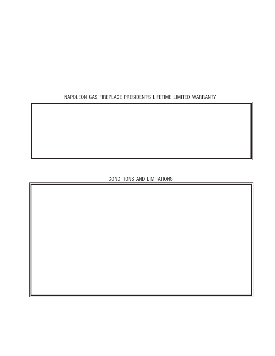 Conditions and limitations | Napoleon Fireplaces GVF40P User Manual | Page 3 / 24