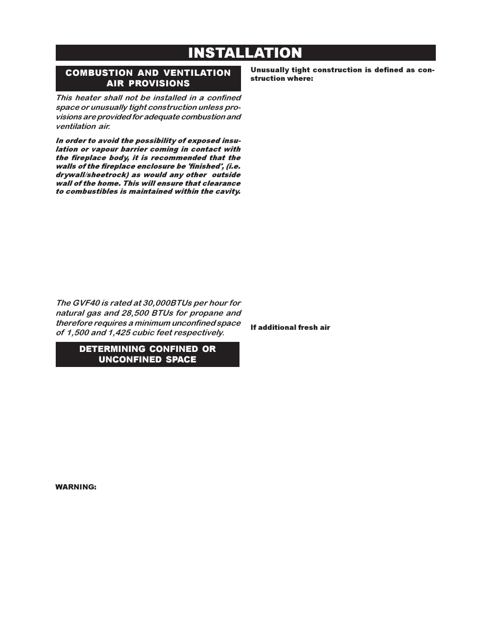Installation | Napoleon Fireplaces GVF40P User Manual | Page 5 / 24