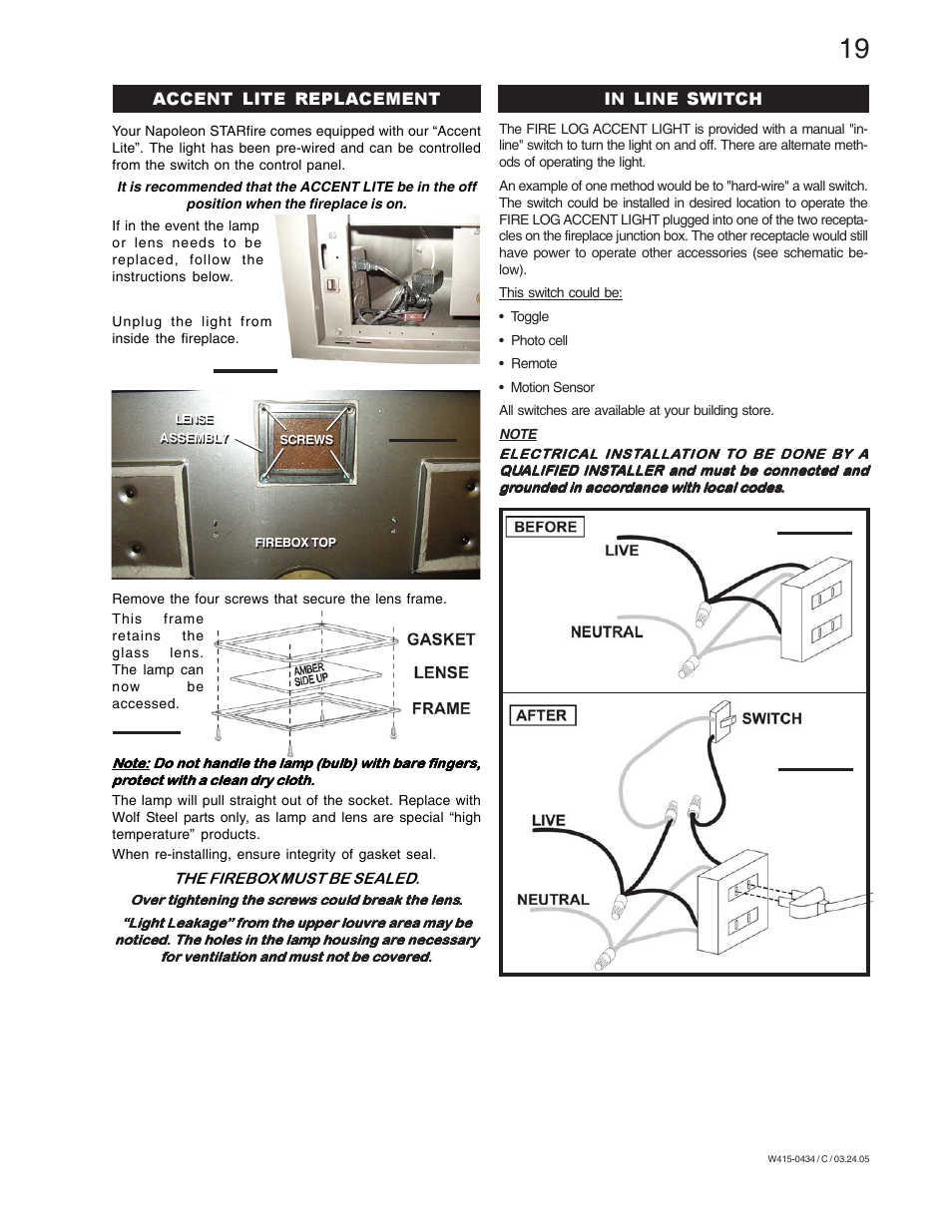 Napoleon Fireplaces GD70NT-S User Manual | Page 19 / 28