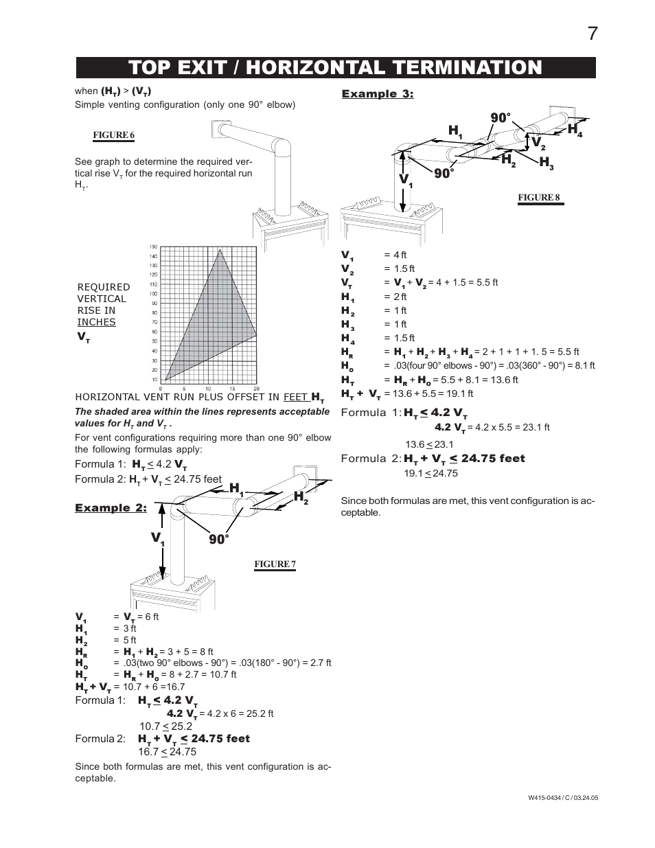 Top exit / horizontal termination, 90° h | Napoleon Fireplaces GD70NT-S User Manual | Page 7 / 28