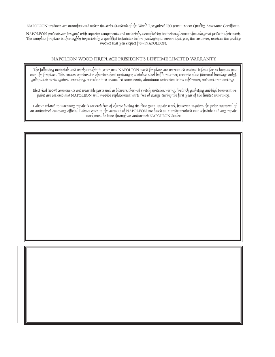 Napoleon Fireplaces NZ-26WI User Manual | Page 4 / 22