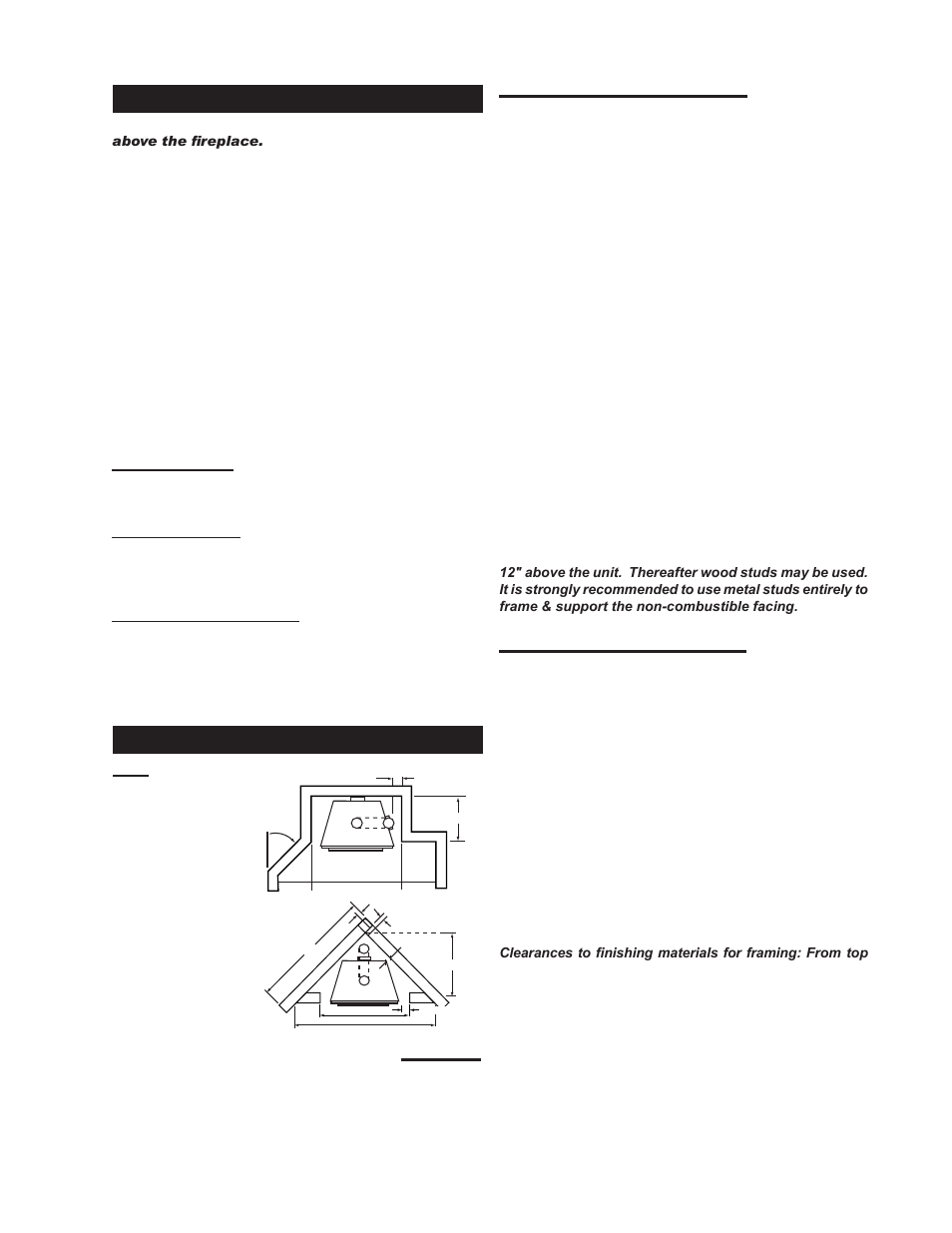 Nz-26wi location & clearances nz-26wi framing | Napoleon Fireplaces NZ-26WI User Manual | Page 7 / 22