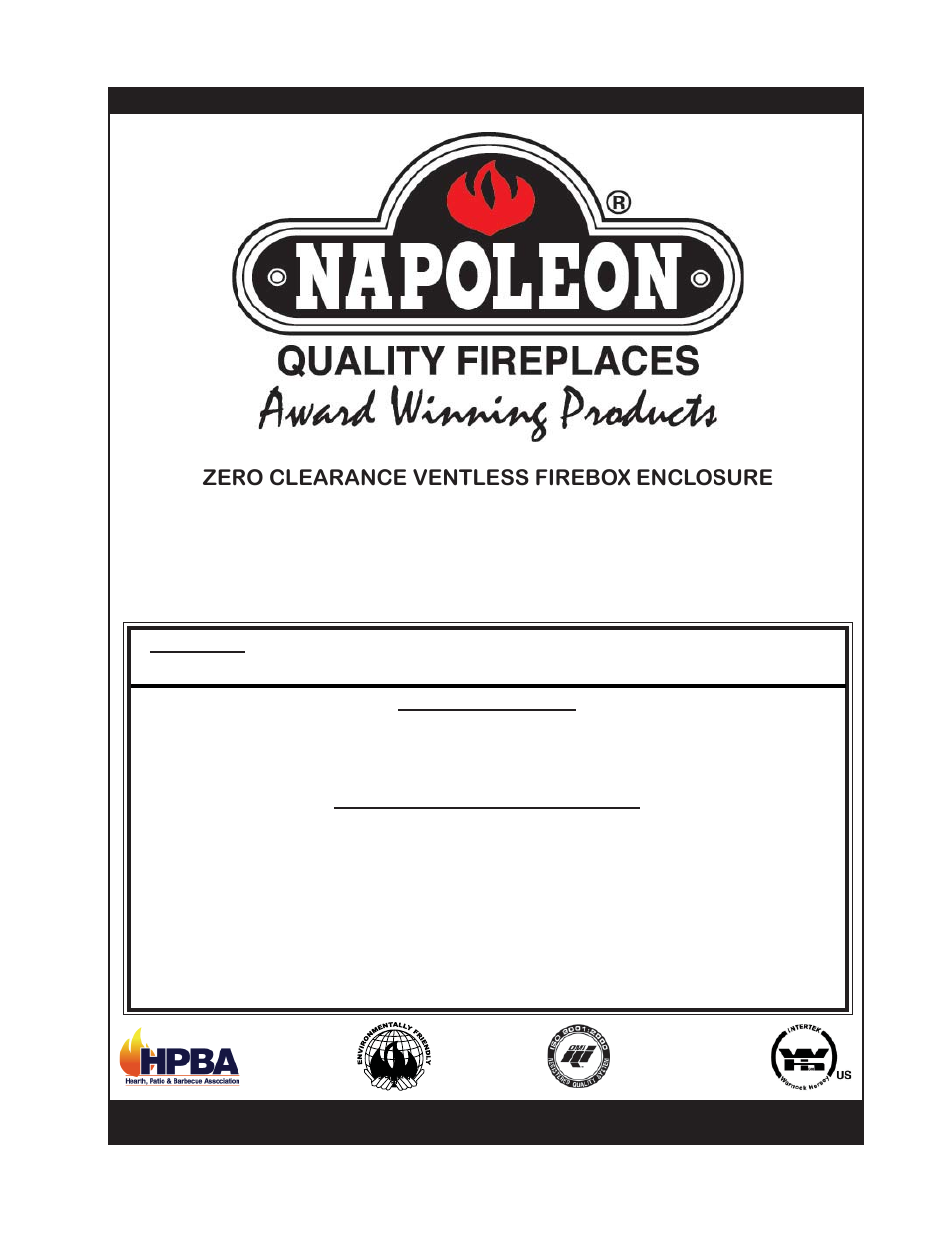 Napoleon Fireplaces ZCVF36 User Manual | 12 pages