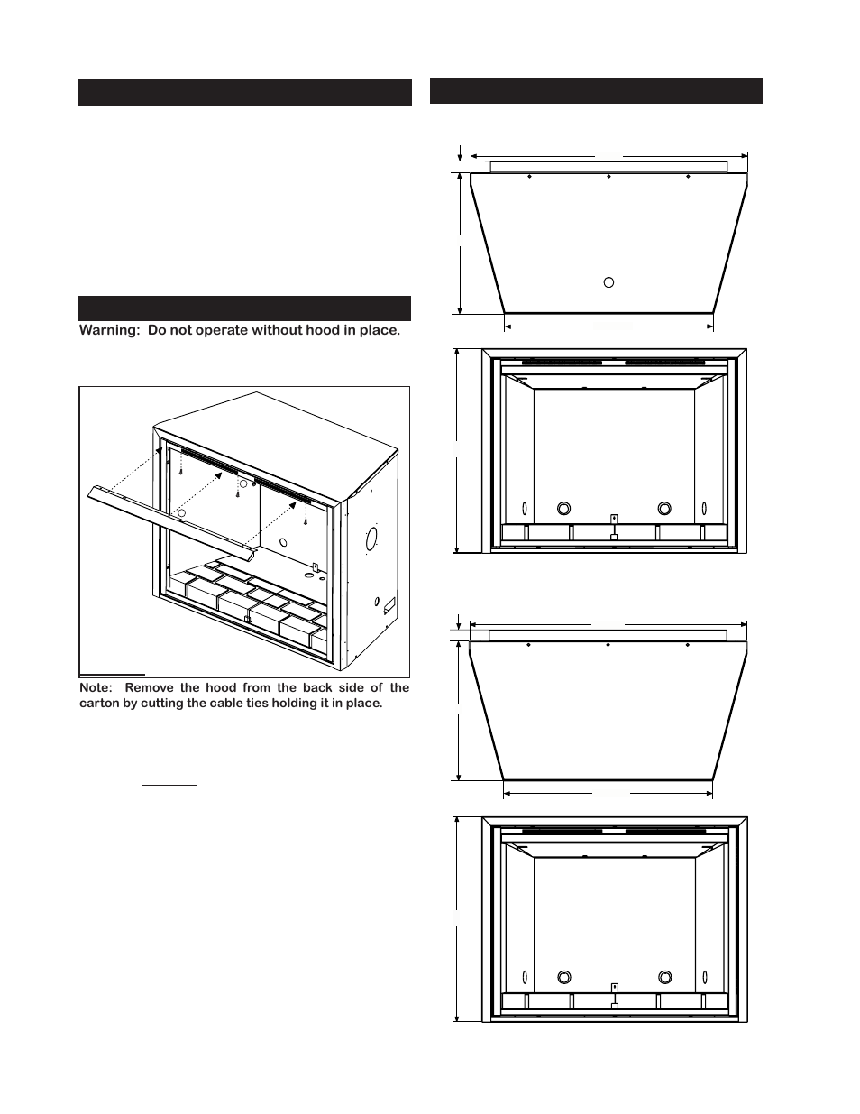 Zcvf42 zcvf36, General instructions, Specifications | Napoleon Fireplaces ZCVF36 User Manual | Page 4 / 12