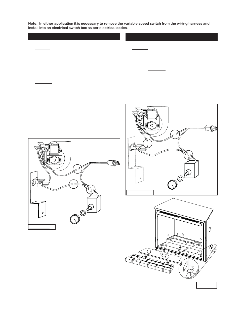 Thermal disc, Blower variable speed switch | Napoleon Fireplaces ZCVF36 User Manual | Page 9 / 12