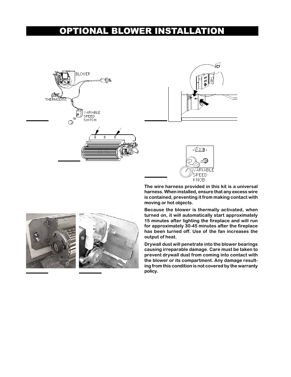 Optional blower installation, Ca b | Napoleon Fireplaces BGNV42N User Manual | Page 10 / 16