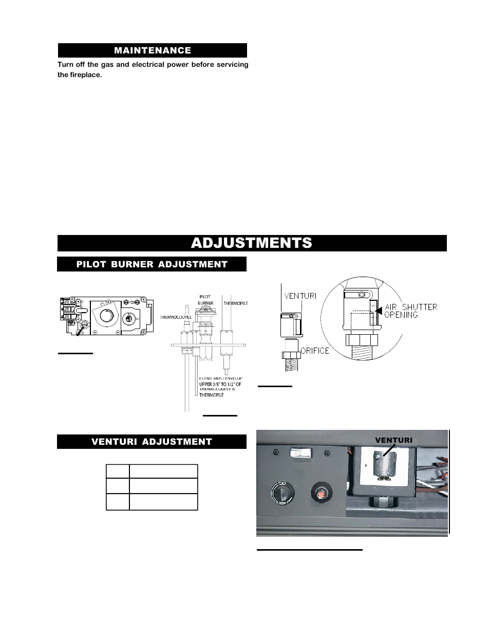 Adjustments | Napoleon Fireplaces BGNV36P User Manual | Page 13 / 20