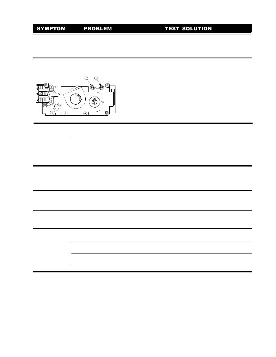 Symptom problem test solution | Napoleon Fireplaces BGNV36P User Manual | Page 17 / 20