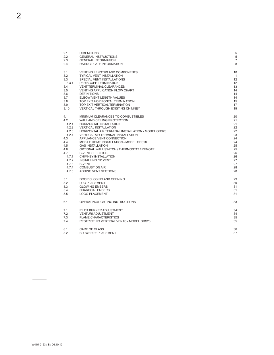 Napoleon Fireplaces GDS28P User Manual | Page 2 / 48