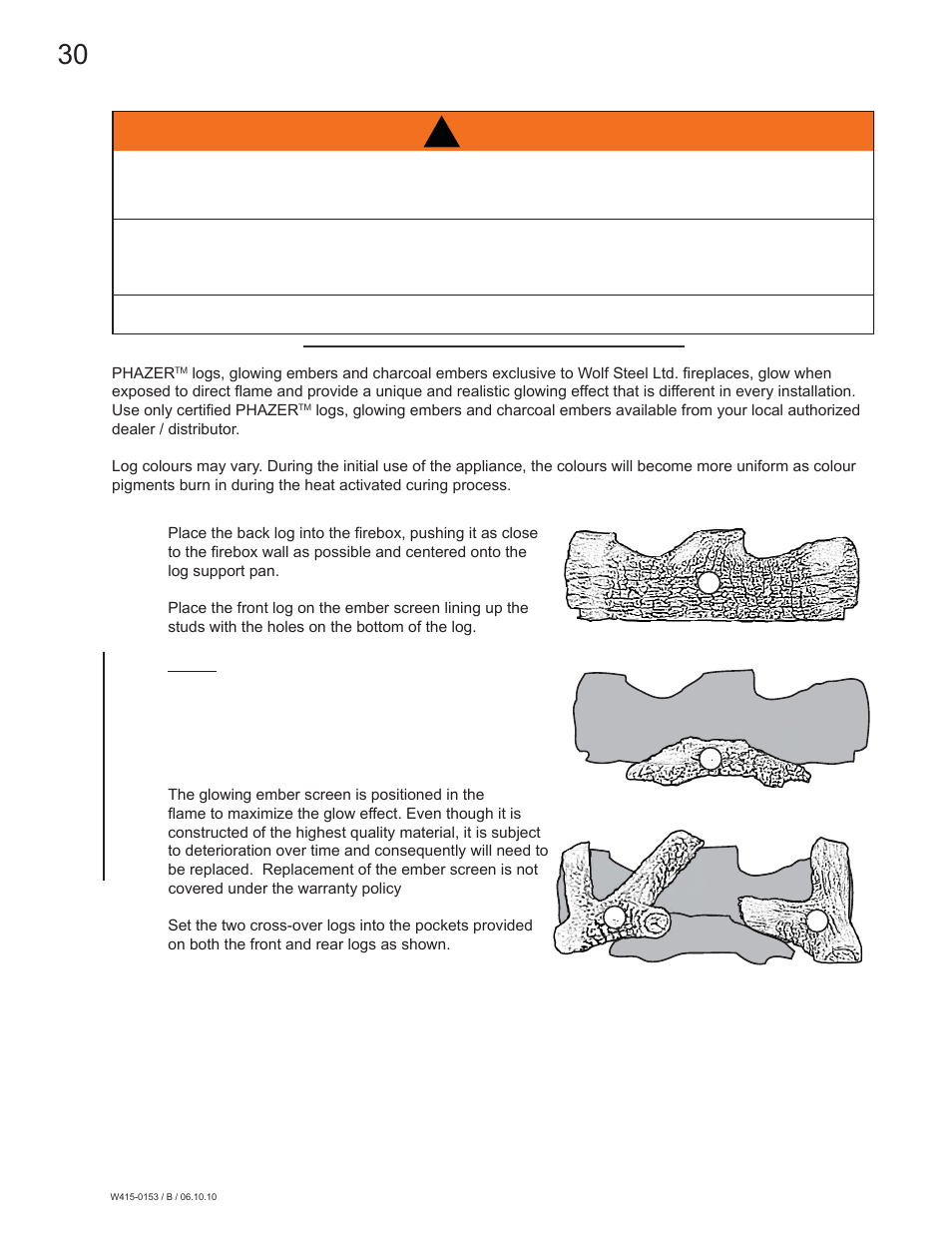 Warning | Napoleon Fireplaces GDS28P User Manual | Page 30 / 48