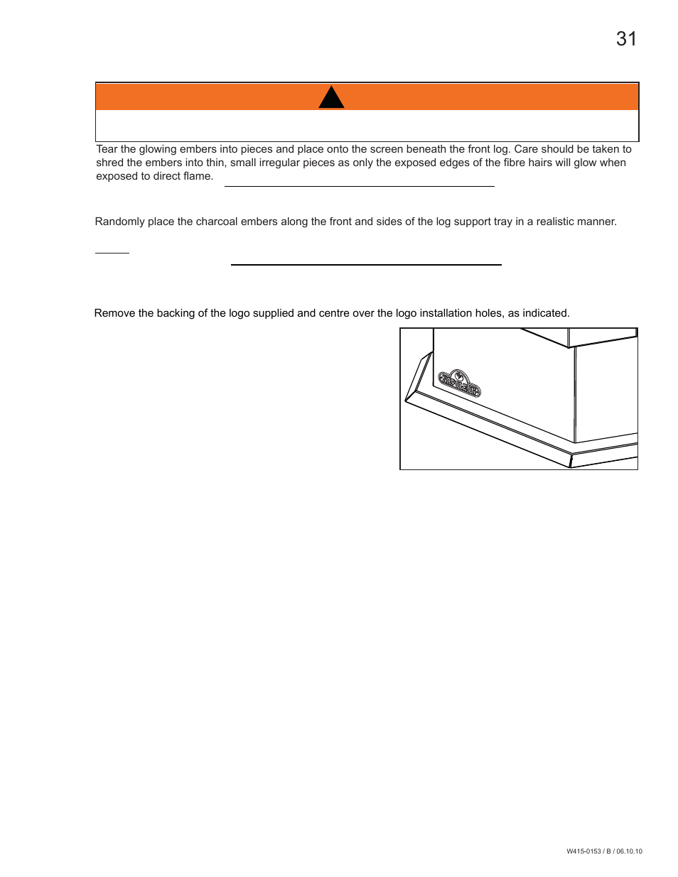 Warning | Napoleon Fireplaces GDS28P User Manual | Page 31 / 48