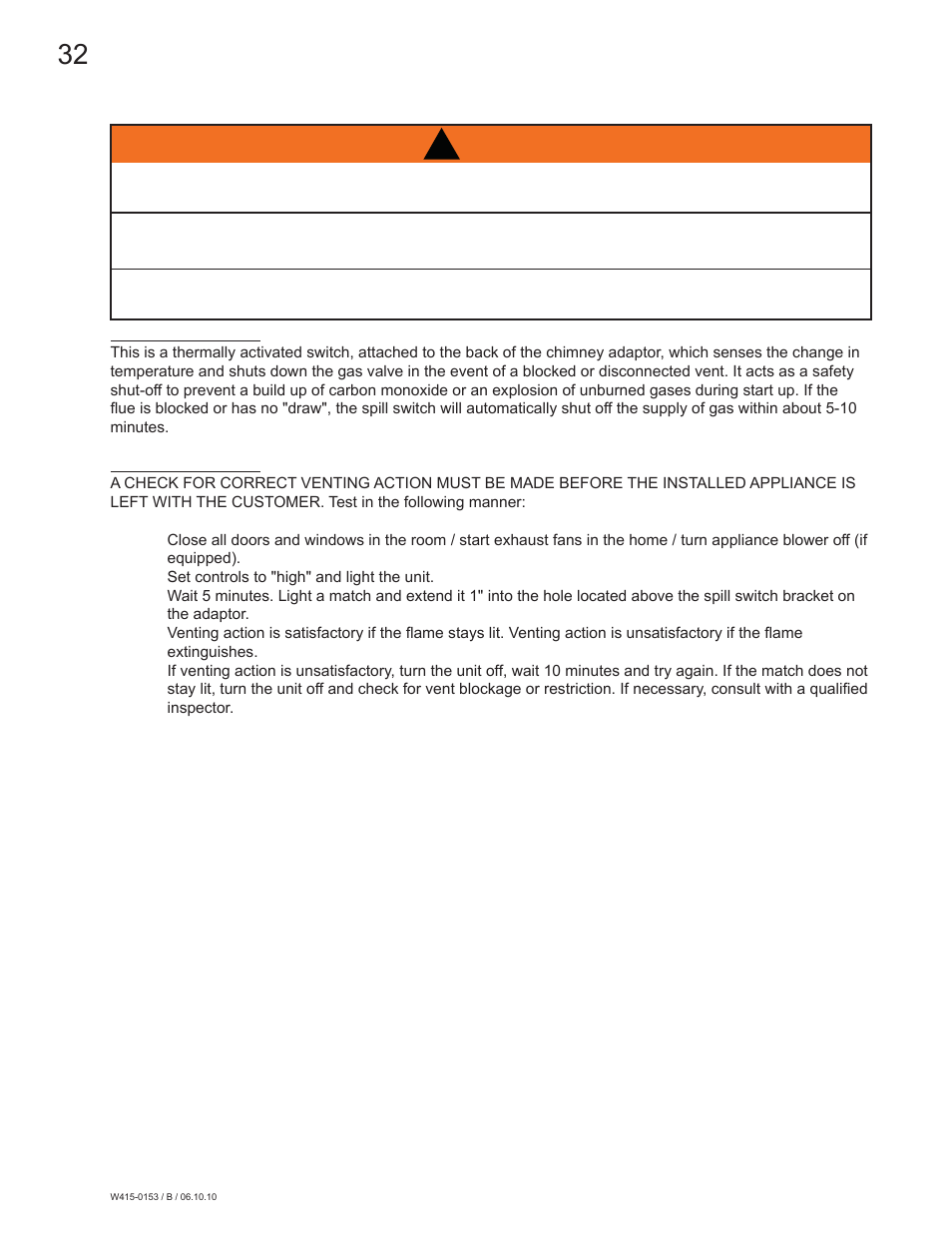 Warning, 0 operation | Napoleon Fireplaces GDS28P User Manual | Page 32 / 48