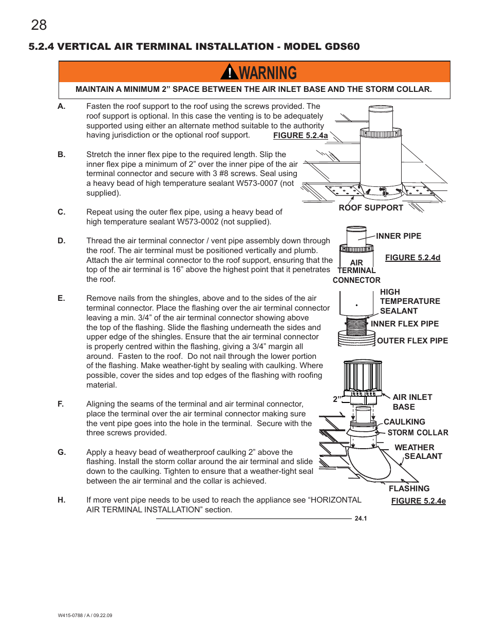 Warning | Napoleon Fireplaces GDS60N User Manual | Page 28 / 52