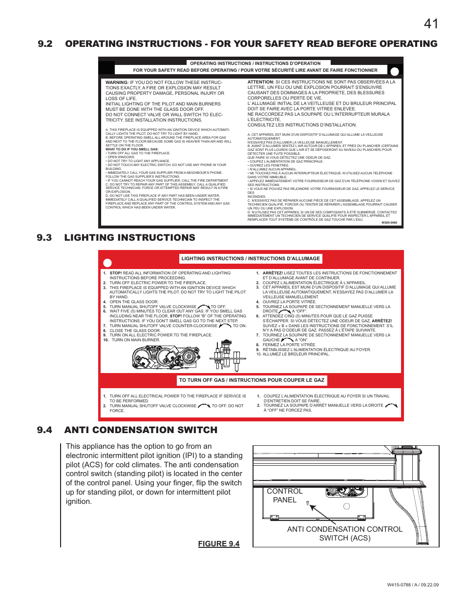 4 anti condensation switch | Napoleon Fireplaces GDS60N User Manual | Page 41 / 52