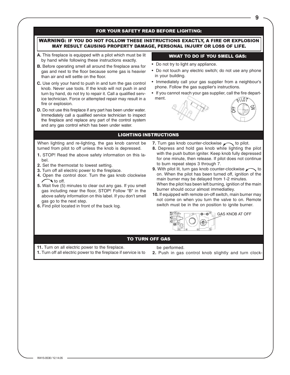 Napoleon Fireplaces GVFL18N User Manual | Page 9 / 12