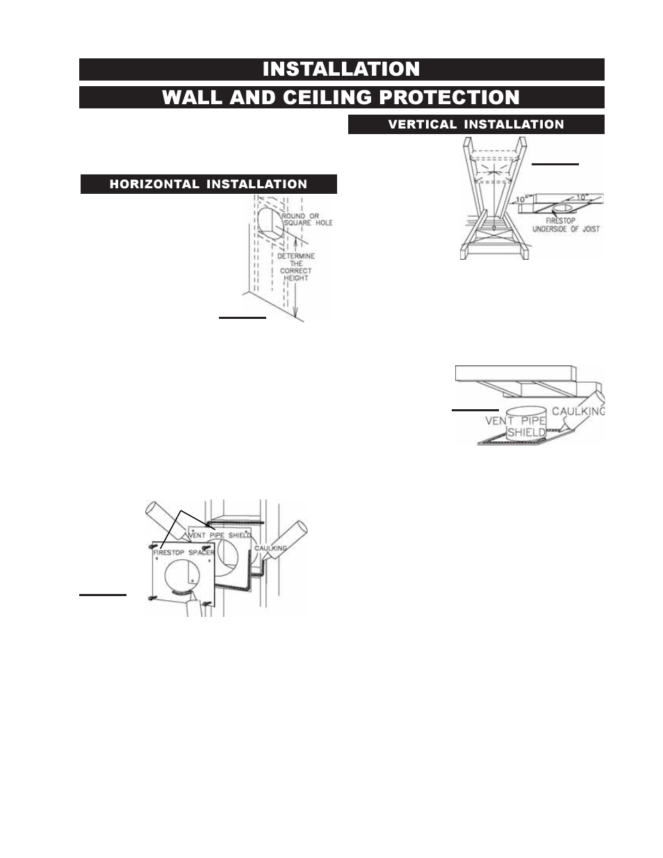 Installation wall and ceiling protection | Napoleon Fireplaces DIRECT VENT MILLIVOLT SYSTEM BGD42N User Manual | Page 13 / 28