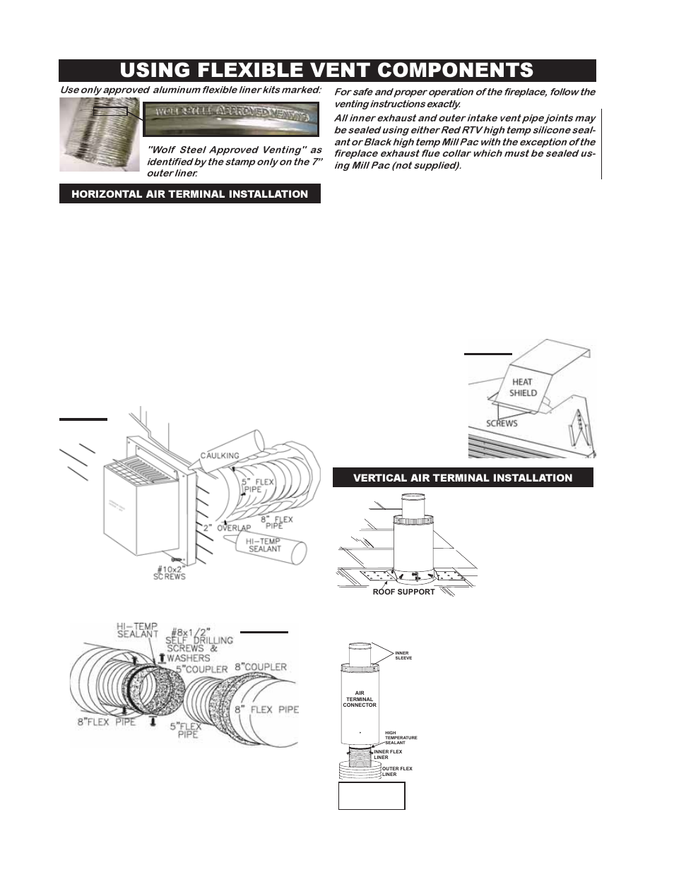 Using flexible vent components | Napoleon Fireplaces DIRECT VENT MILLIVOLT SYSTEM BGD42N User Manual | Page 14 / 28