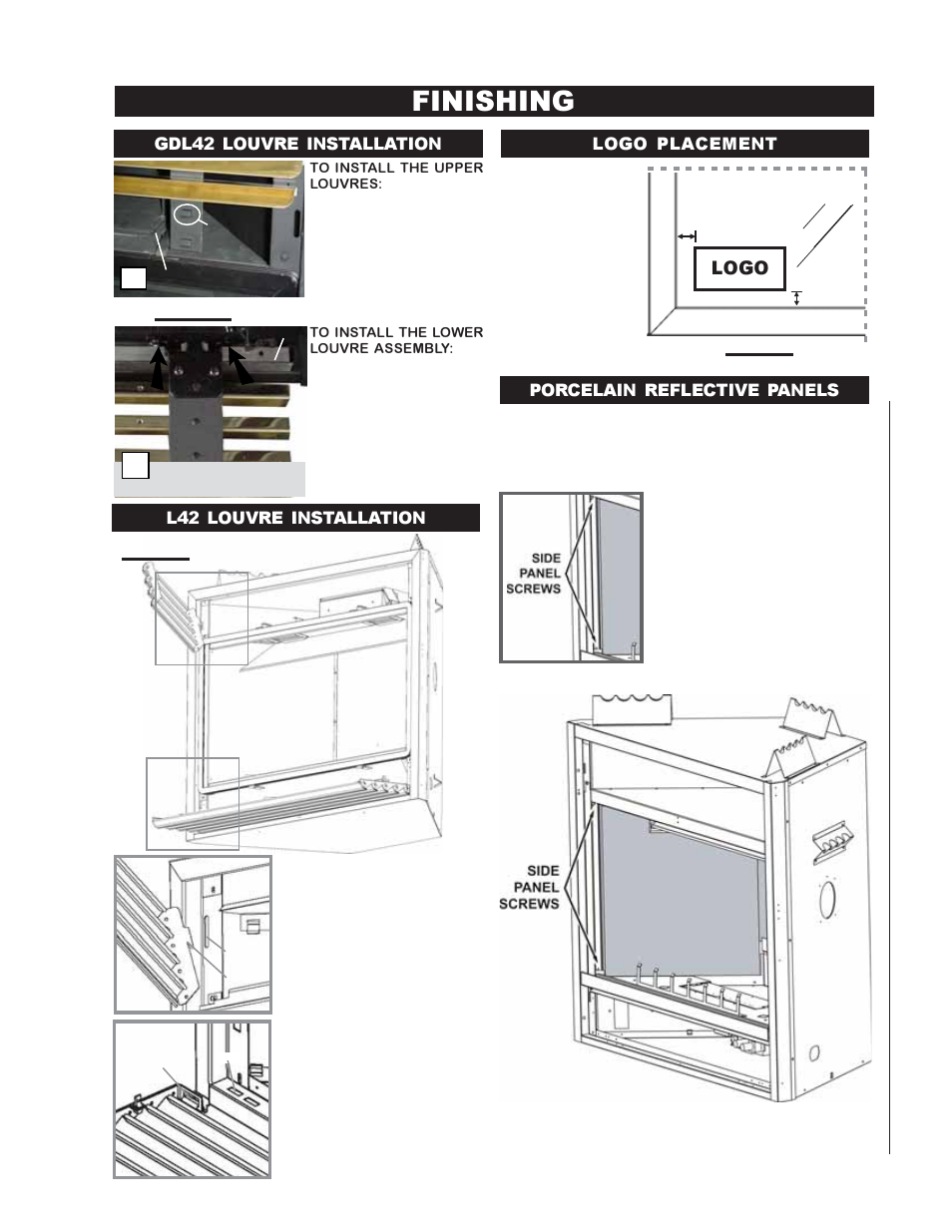 Finishing, Logo | Napoleon Fireplaces DIRECT VENT MILLIVOLT SYSTEM BGD42N User Manual | Page 19 / 28