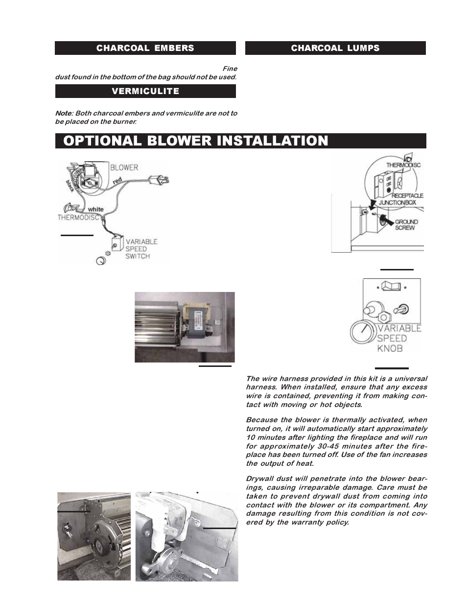 Optional blower installation, Ca b | Napoleon Fireplaces DIRECT VENT MILLIVOLT SYSTEM BGD42N User Manual | Page 21 / 28